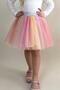 Girl's Tutu Skirt with Colorful Tulle, Ages 5-12, Mixed Colors