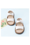 SAPS Solid Velcro Closure Sandals - White - 3