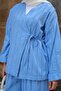 Women's Almond Stitched Kimono Set Blue - 6