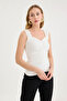 Thick Strap Gathered Front Blouse - 3