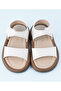 SAPS Solid Velcro Closure Sandals - White - 8