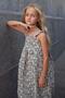 Girl's Dress Flower Embroidered Gingham Patterned 5-9 Years, Black - 2