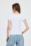 White V-Neck Buttoned Pocket Detailed Slim Fit T-Shirt 2213 - 5