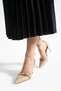 Beige Matte Heeled Shoes Stiletto |   Vegan Leather |   9cm Thin Heel |   Comfortable Fit |   Stylish Daily Woman - 3