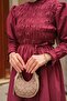 Woman's gipeli dress in burgundy - 7