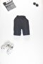 Boy's Summer Suit 3-10 Years Old Shirt Set with Shorts |   Bürümcük Fabric Bottom Top Double Set - 3