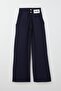 Girls' Trousers with Buttons and Zipper 6-14 Years, Navy Blue - 8