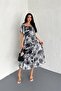 Dipmoda Women Patterned Summer Midi Length Chiffon Dress Dpk018 - 2
