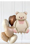 Set of Cream Retro Bear and 5 Retro Cream Caramel Chocolate Coffee Heart Foil Balloons
