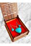 Natural Stone Necklace and Earring Set - Special Wooden Box |   Healing Stone Jewelry |   Vexa Accessory - 2