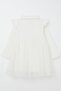 Girl's Long Sleeve Dress with Buttons and Bow, Ages 3-8, Ecru - 5
