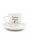 My Dearest Mom Cream Turkish Coffee Cup - Gift Ceramic Turkish Coffee Cup