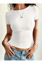 Solid Color, Crew Neck Women's Slim Fit Short Sleeve Body Lycra T-Shirts