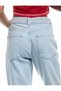 Stone Detailed Straight Leg Buttoned Cotton Jean Trousers - Straight Fit Jean - 3