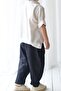 Black Vera Linen Stitched Carrot Trousers - 3