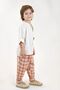 Carrot Trousers Orange Cream Plaid Linen + Cream Linen Drawstring Shirt - 4