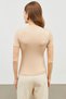 Women's Cream Short Sleeve Blouse - 6