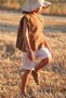 Brown White Striped Muslin Shorts + Brown Muslin Sleeveless T-Shirt - 4