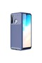 Galaxy A11 Case Carbon Patterned Lux  Silicone Navy Blue + Ghost Screen Protector