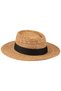 Men's Straw Fedora Hat with Tape Detail Y24750-01 Brown