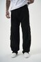 Men's Washed Cargo Baggy Trousers Black