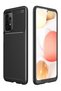 جراب لهاتف Galaxy A52 بنمط كربون Lux Negro سيليكون أسود + واقي شاشة Ghost