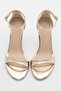 Women's Oval Toe Strap Classic Heeled Sandals Torhen Gold - 7