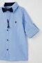 Girls & Boys Boy Shirt with Bow Tie, Age 3-7, Blue - 7