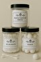 Transparent Glass Look Plastic 3-Piece Mica Jar Set with Black Lid Cotton-ear cotton-make-up removal