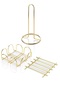 Gold Trivet Napkin Holder Towel Holder Set Gold Color Stainless Steel Kitchen Serving Presentation Set