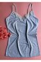 Pure Belle Gray Color Lace Cotton V-Neck Women's Undershirt Elegant Meeting of Elegance and Comfort