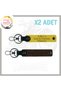 Yellow-Dark Brown, Special for Bikers, Name Plate and a Rh () Blood Type Written Set of 2 Keychains