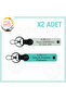 For Motorcycle Lovers, Special Design 2-Key Chain with Name Plate and Blood Group Written, White-Turquoise