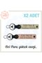 Puppy Full of Energy with Milk Coffee 2-Piece Keychain and Name Written Special Gift