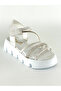 Girl's High Sole Stone Sandals - 5