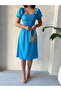 Elegant Boat Neck Midi Linen Dress - 4