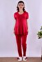 Cotton Breastfeeding Detailed Maternity & Postpartum Pajama Set |   Adjustable Waist - Cherry - 5