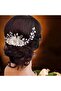 White Mother of Pearl Floral Crystal Stone Pearl Bridal Crown Silver - Wedding Crown Engagement Wedding Promise Accessory Clasp