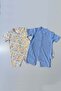 Baby Boy 3-Piece Romper Set - Teddy Bear Patterned Badi Bear Embroidered Green Salopet and Socks Set Cotton