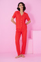 Pomegranate Flower Bürümcük Crinkle Fabric Knitted Buttoned Pajama Set7873 - 2