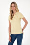 Women's Light Khaki Basic Polo Neck T-Shirt 50300830 -Vr183 - 3