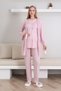 Maternity Pajama Set / Short Sleeve Pajama Long Lace Detail Dressing Gown Set / Maternity Cotton Pajama
