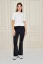 Women's Crew Neck Short Sleeve Knitwear Blouse Basic Blouse 25222 Ecru - 6