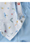 Boys' Light Blue Printed Cotton T Shirt and Shorts Set - 4