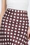 Burgundy Polka Dot Pattern Satin Midi Skirt 9416 - 4