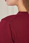 Women's Crew Neck Short Sleeve Knitwear Blouse Basic Blouse 25222 Claret Red - 5