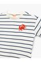 Crab Embroidery Detailed Short Sleeve Crew Neck Cotton T-Shirt - 3