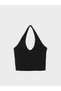 Women's Black Viscose Lycra Underwear Crop with Neckline - 8