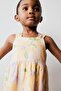 Flower Patterned Dress with Bow Tie (Lined) - 4