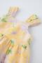 Flower Patterned Dress with Bow Tie (Lined) - 3